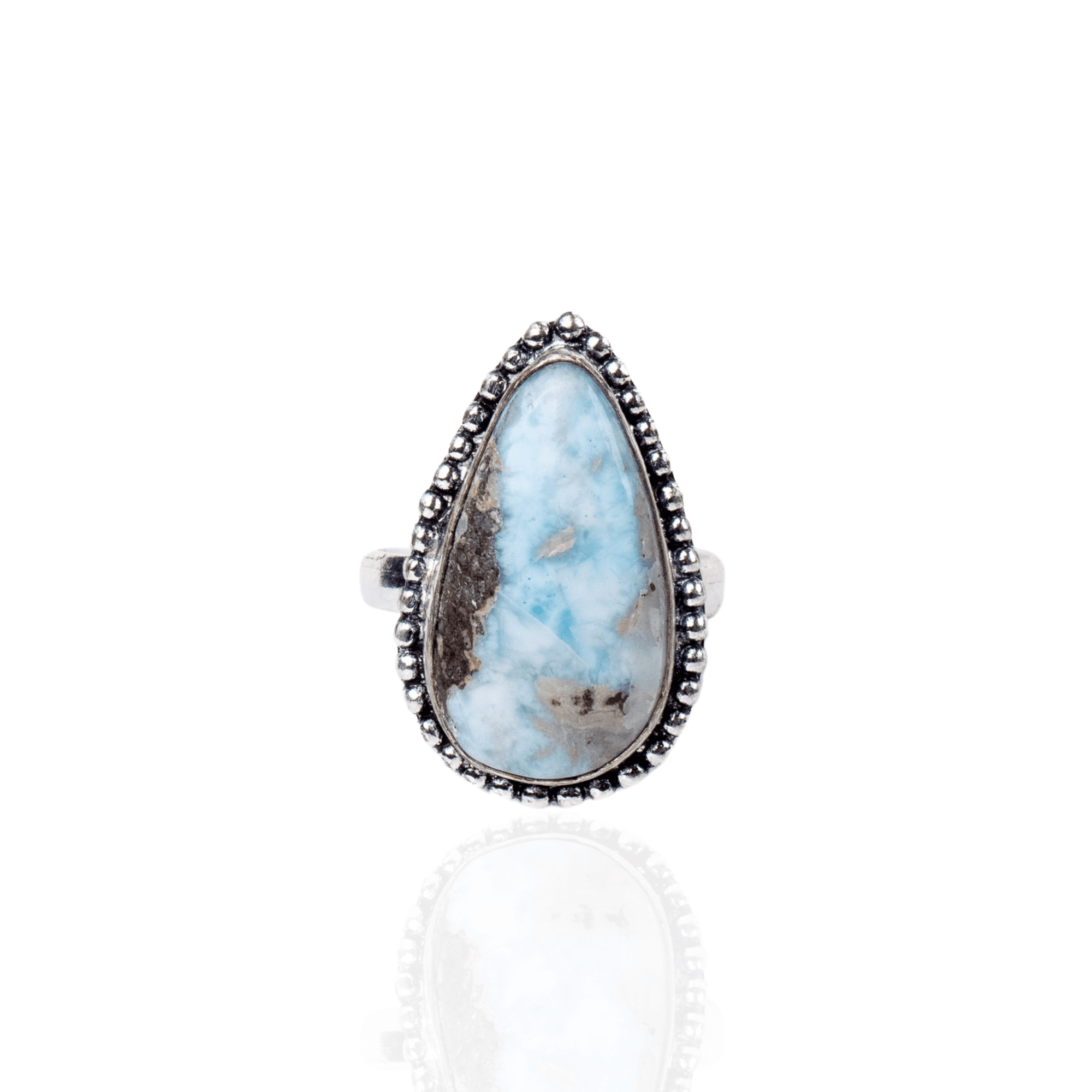 Tempest Larimar Teardrop Adjustable Ring,Rings, Sassy Jones,