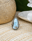 Tempest Larimar Teardrop Adjustable Ring,Rings, Sassy Jones,