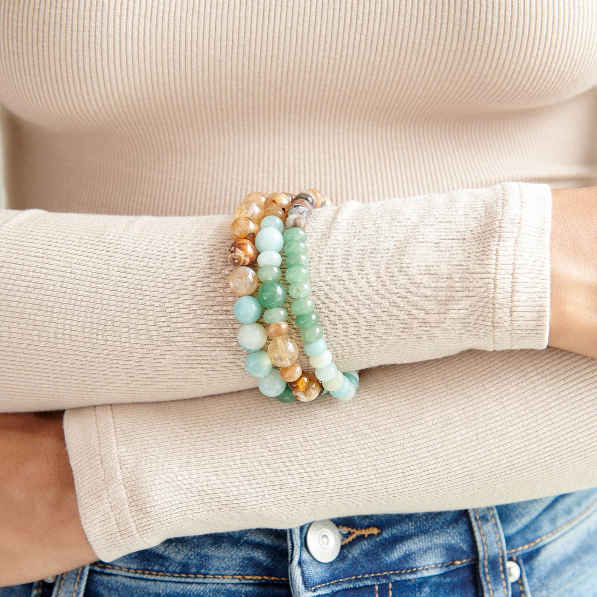 Tezra Bracelet Stack - Amazonite,Bracelets, Sassy Jones,