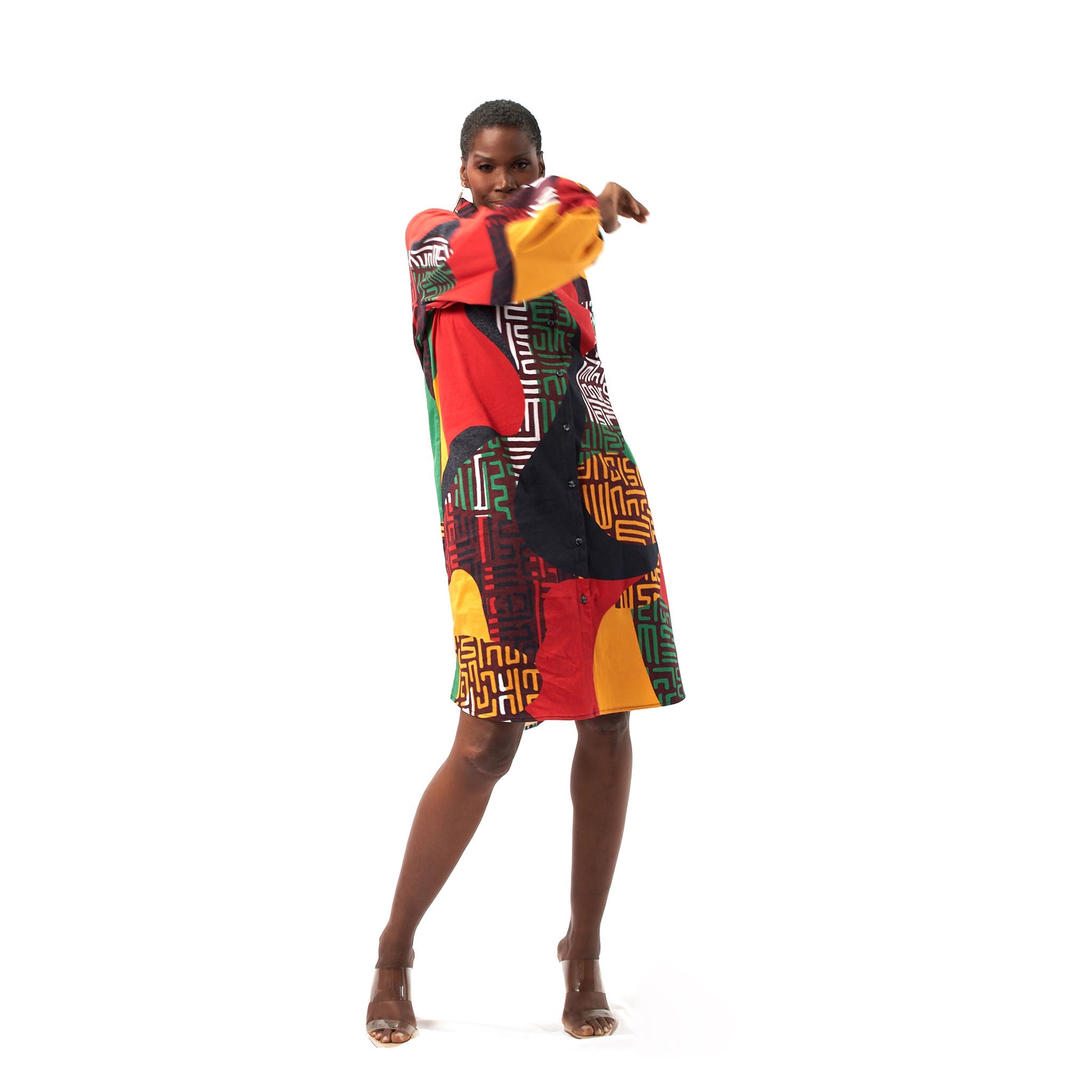 The Alexus Shirt Dress - Africana - Sassy Jones
