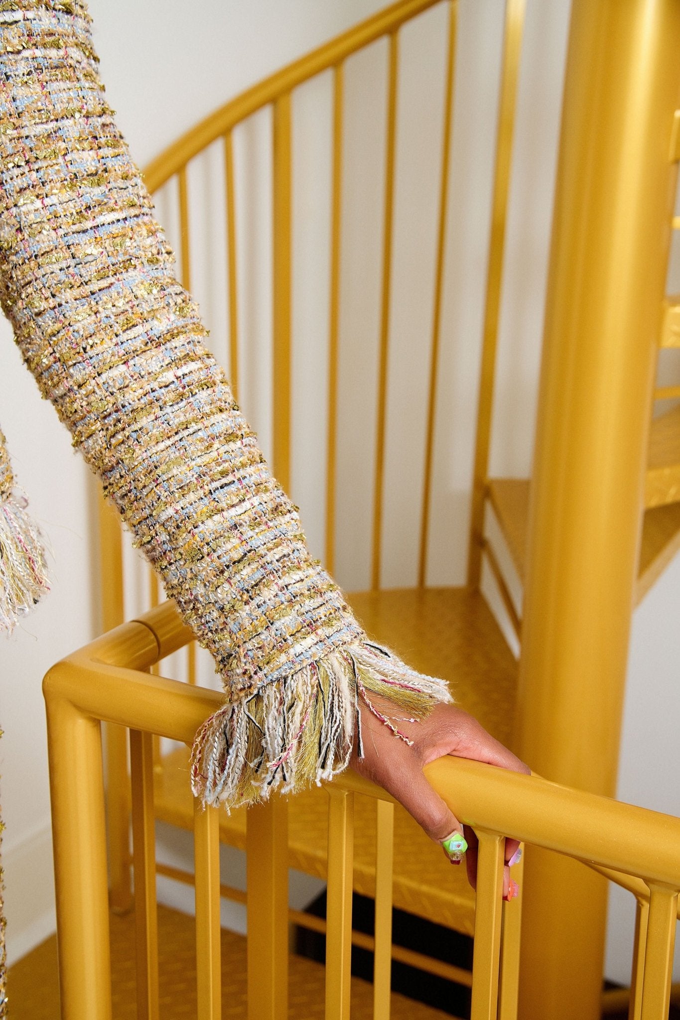 The Claire Metallic Tweed Fringe Blazer,Clothing, Sassy Jones,