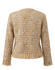 The Claire Metallic Tweed Fringe Blazer,Clothing, Sassy Jones,