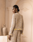 The Claire Metallic Tweed Fringe Blazer,Clothing, Sassy Jones,