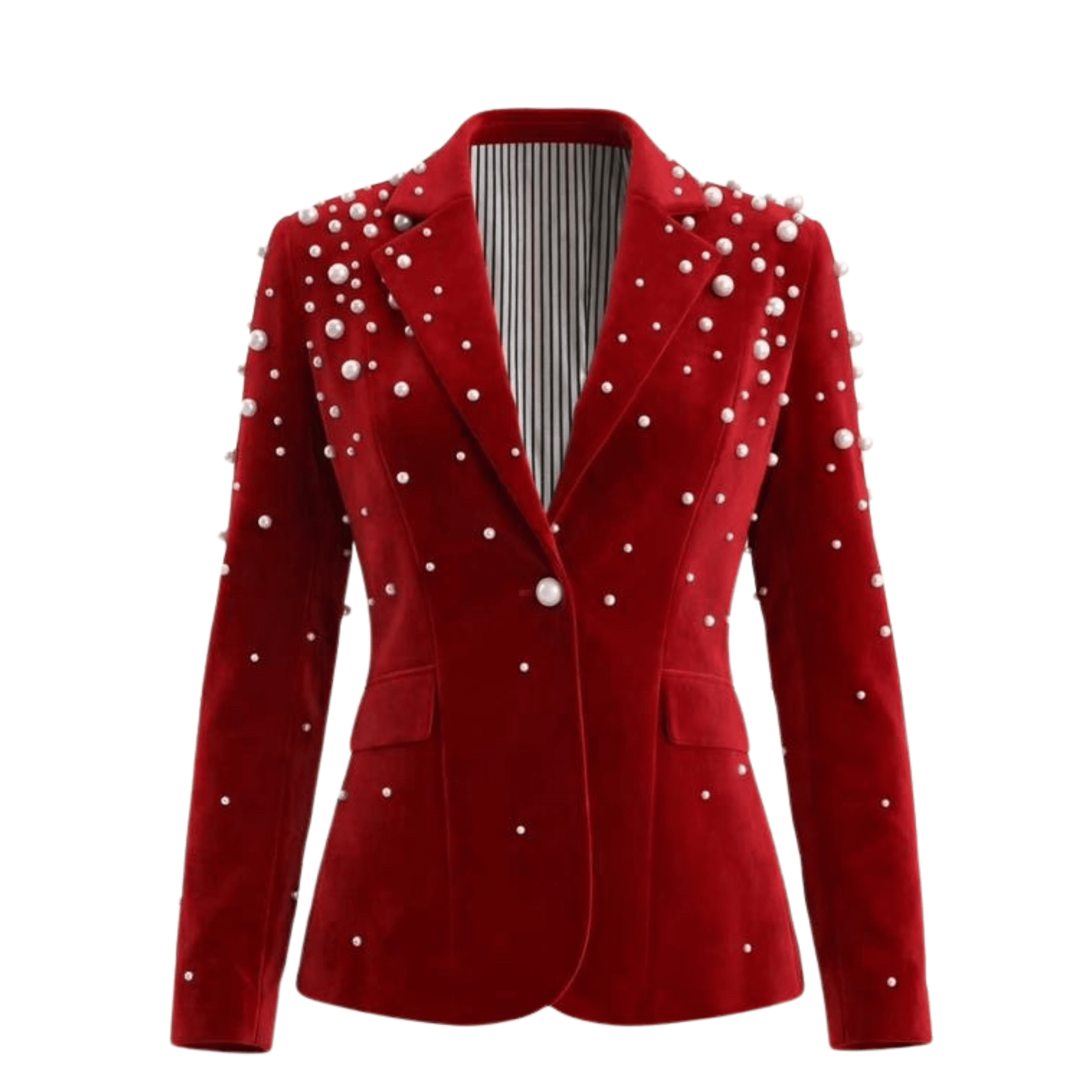The Fiorella Blazer - Red Velvet Pearl,Clothing, Sassy Jones,