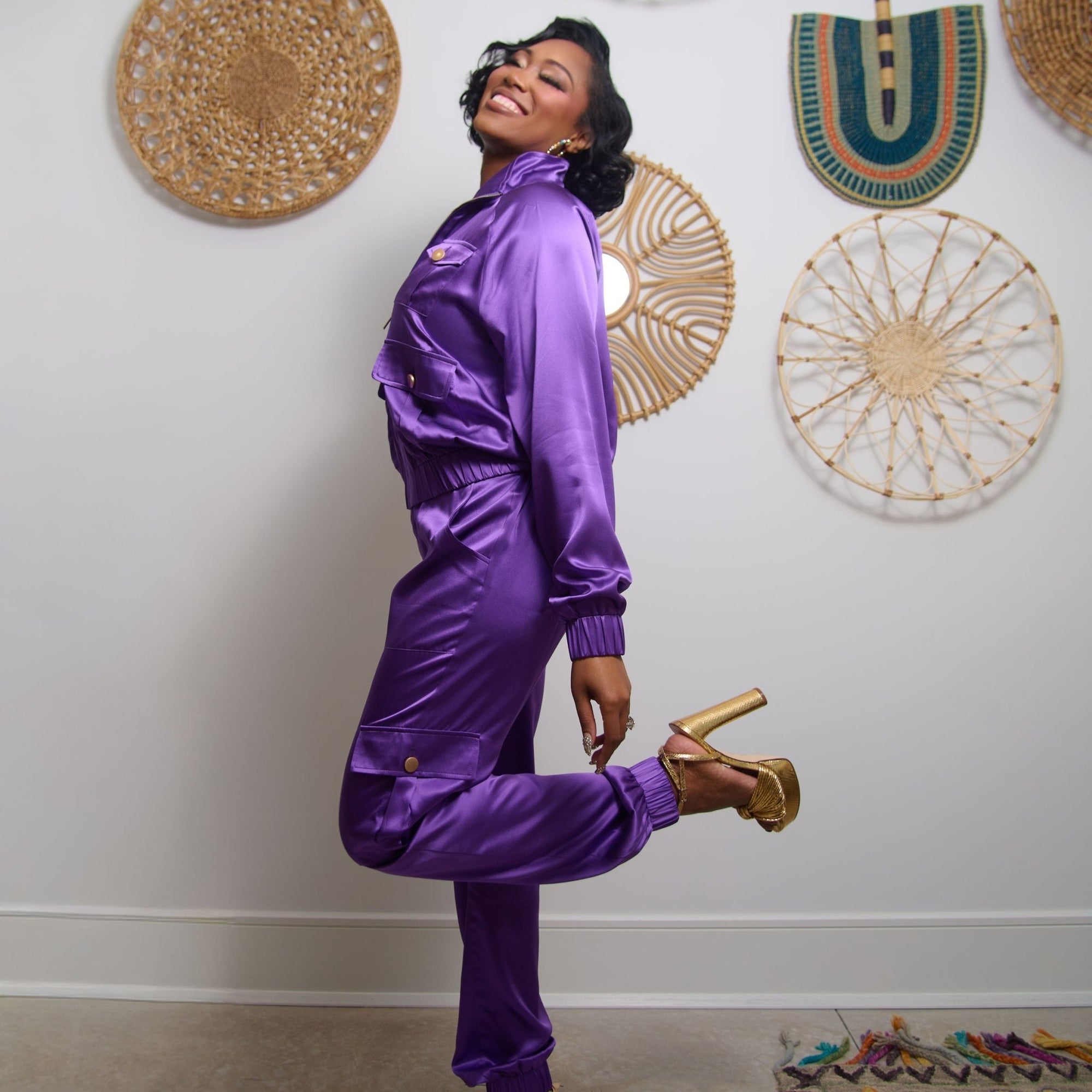 The Flo Mulberry Silk Jogger Pant,Clothing, Sassy Jones,