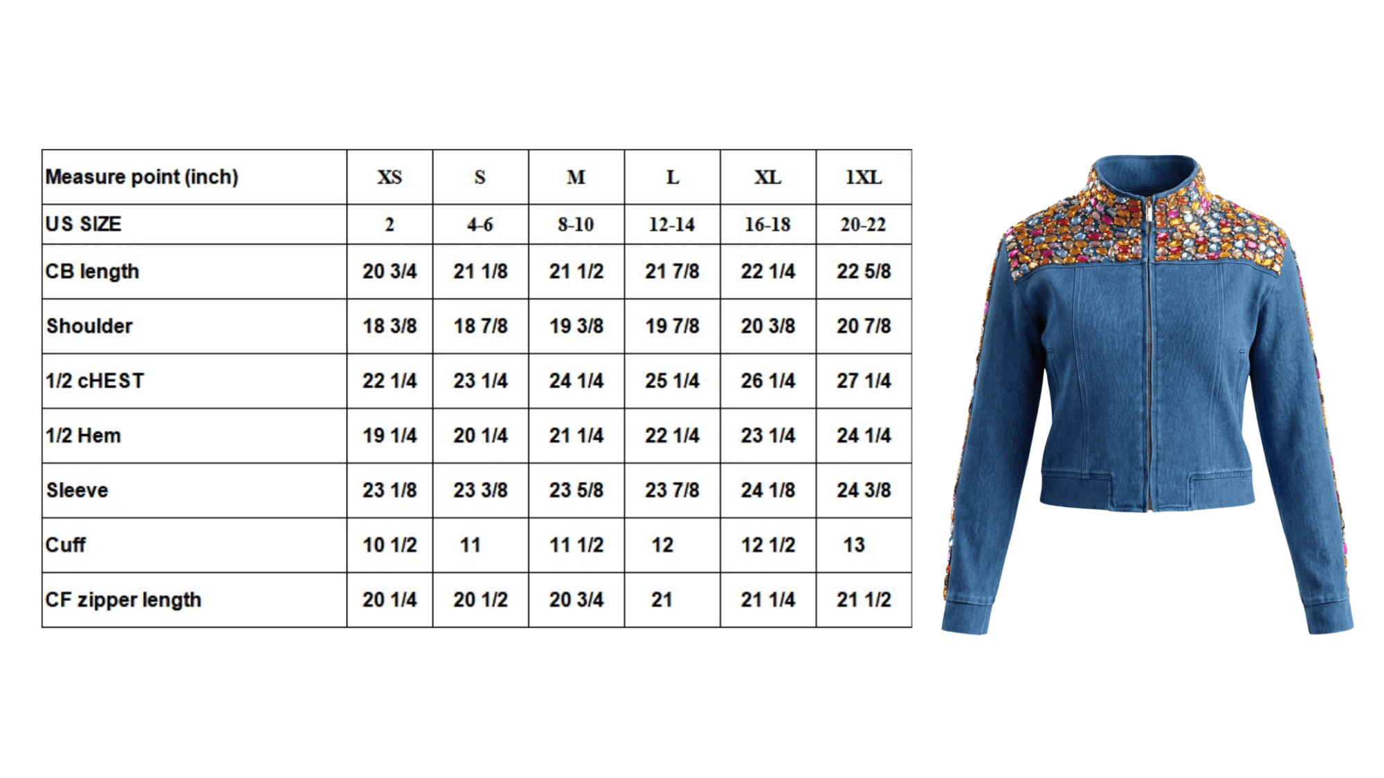 The Gemma Crystal Jogger Jacket - Denim,Clothing, Sassy Jones,