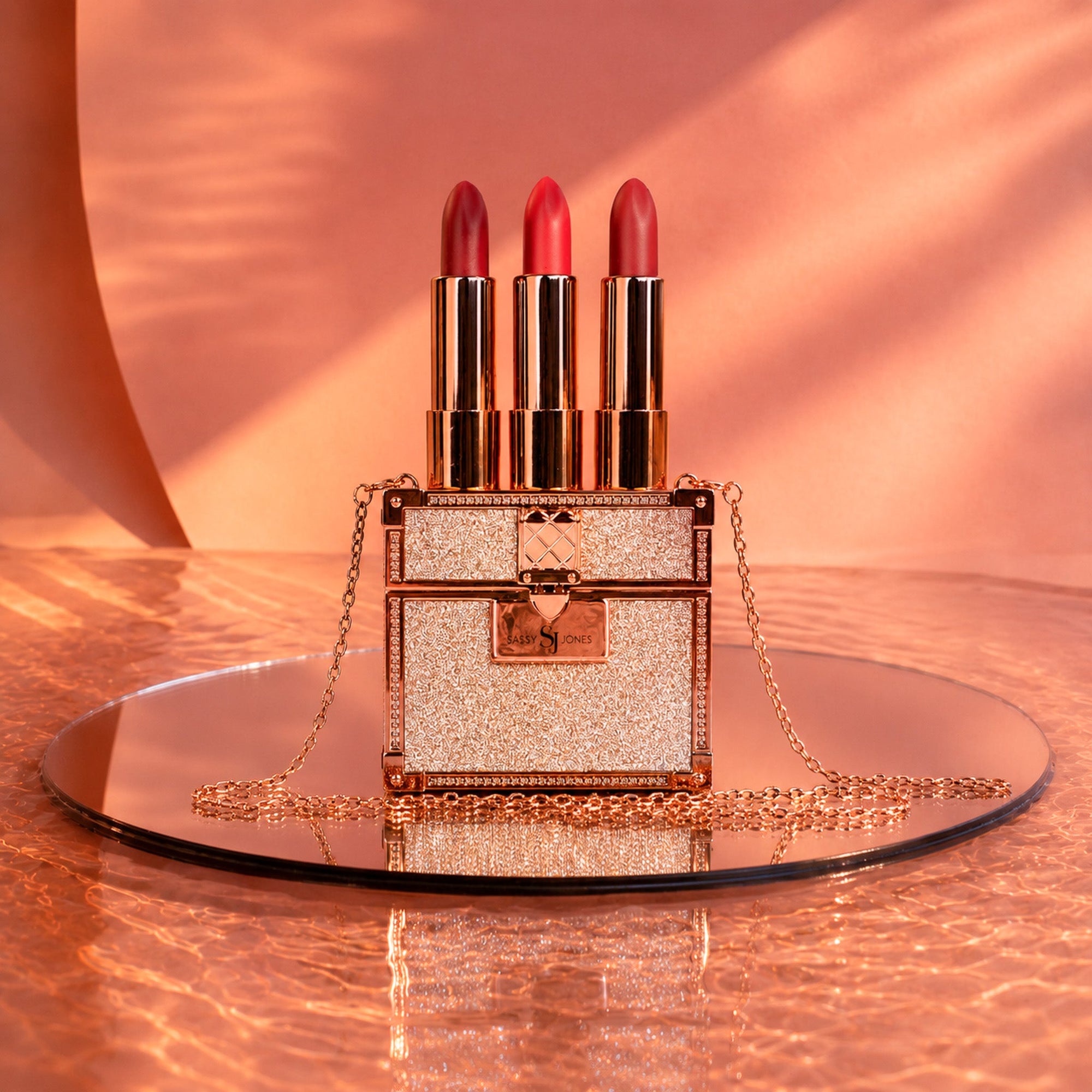 The Kiss Clutch - Exclusive Red Lipsticks Travel Set,Beauty, Sassy Jones,