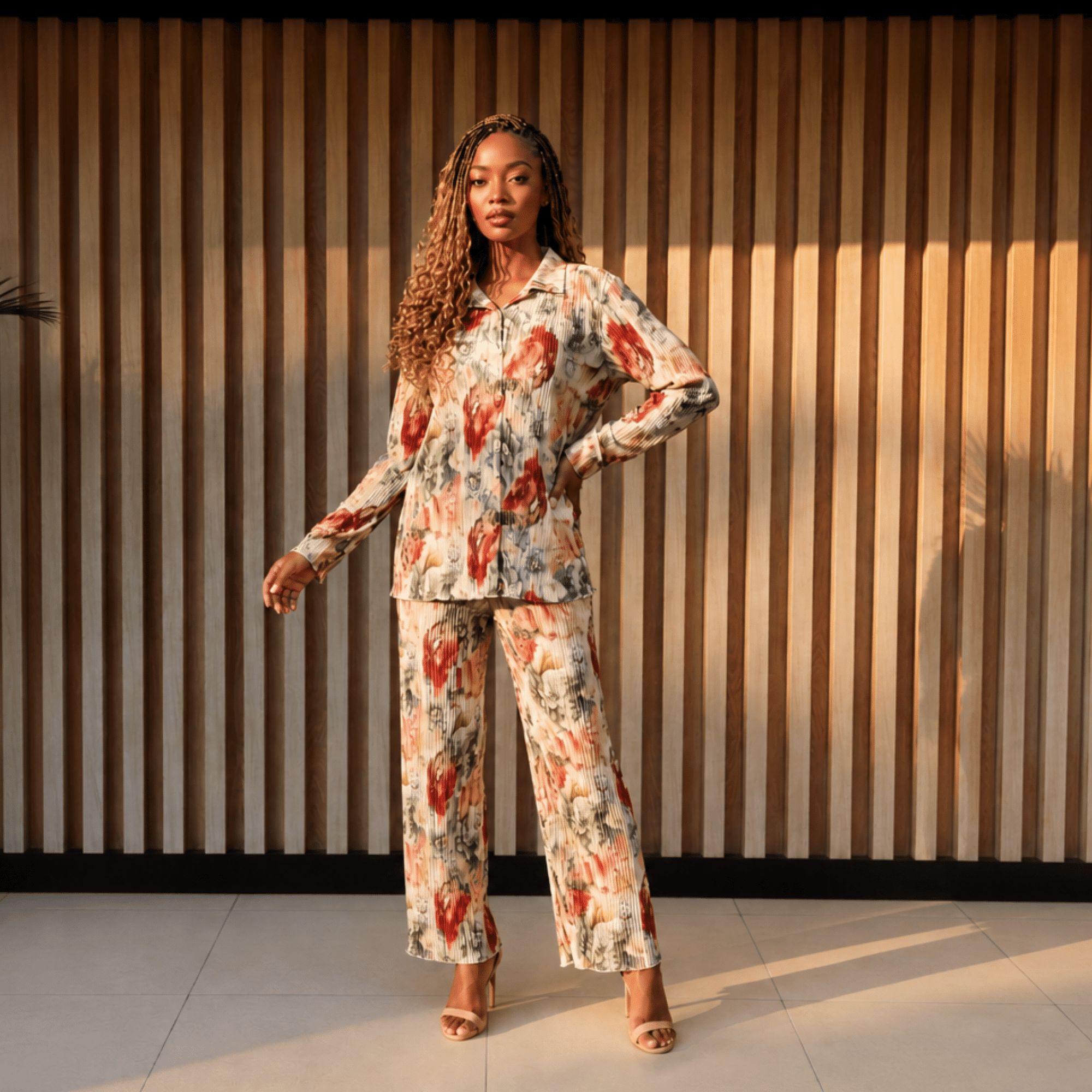 The Sorelle Silky Pleated Lounge Pant,, Sassy Jones,