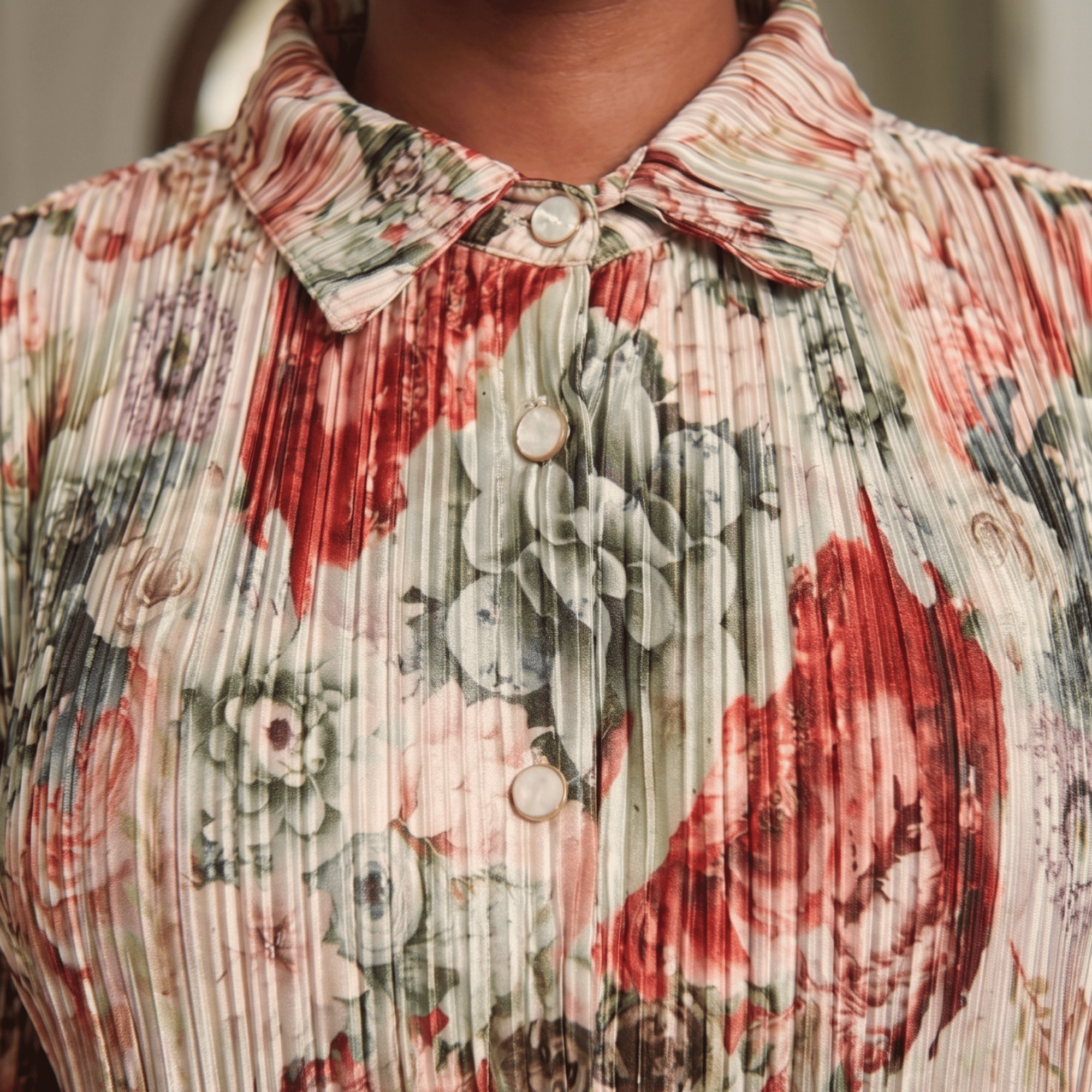 The Sorelle Silky Pleated Lounge Top,, Sassy Jones,