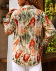 The Sorelle Silky Pleated Lounge Top,, Sassy Jones,