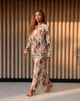 The Sorelle Silky Pleated Lounge Top,, Sassy Jones,