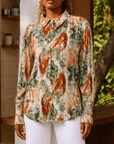 The Sorelle Silky Pleated Lounge Top,, Sassy Jones,