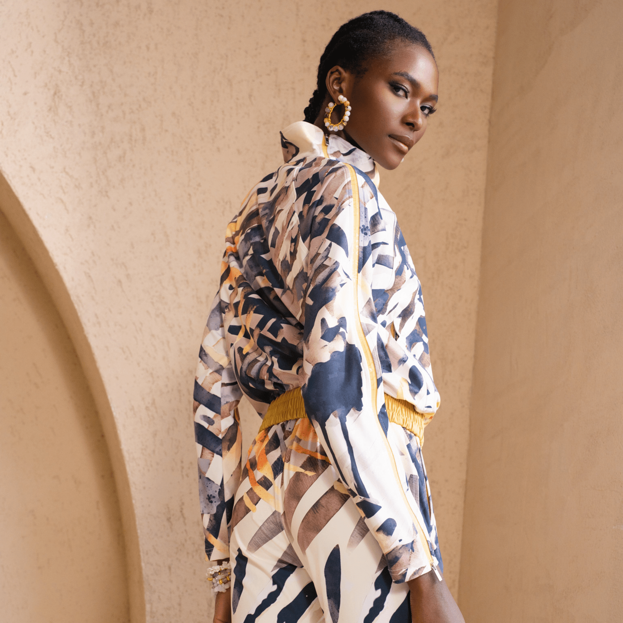 The Ulana 2 - Way Zip Stretch Jacket - Safari Ink,Clothing, Sassy Jones,