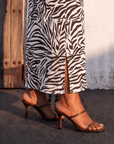The Vionique Relaxed Wrap Tie Dress - Zebra,, Sassy Jones,