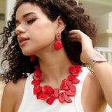 Tia Howlite Earrings - Crimson