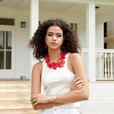 Tia Howlite Necklace - Crimson