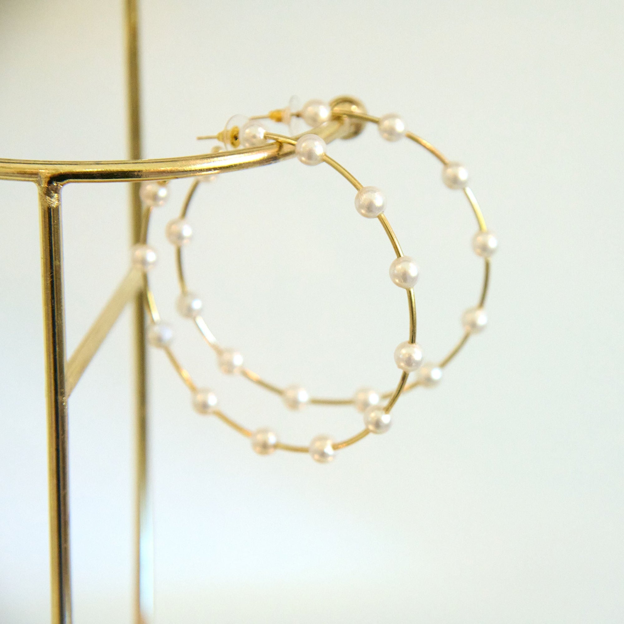 Tiffani Pearl Hoops,Earrings, Sassy Jones,