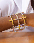 Trinity 18K Cross Sparkling Cuff,Bracelets, Sassy Jones,