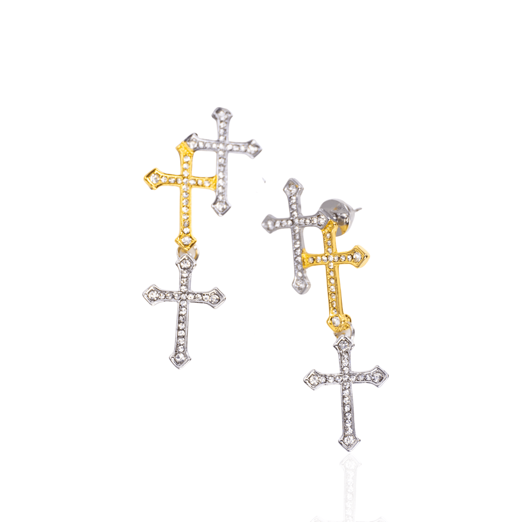 cross earrings, dangle earrings, gold cross earrings, statement earrings, luxury jewelry, women’s earrings, fashion jewelry, religious jewelry, designer earrings, modern cross jewelry