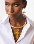 Trinity Cross Filigree Collar Bib,Necklaces, Sassy Jones,