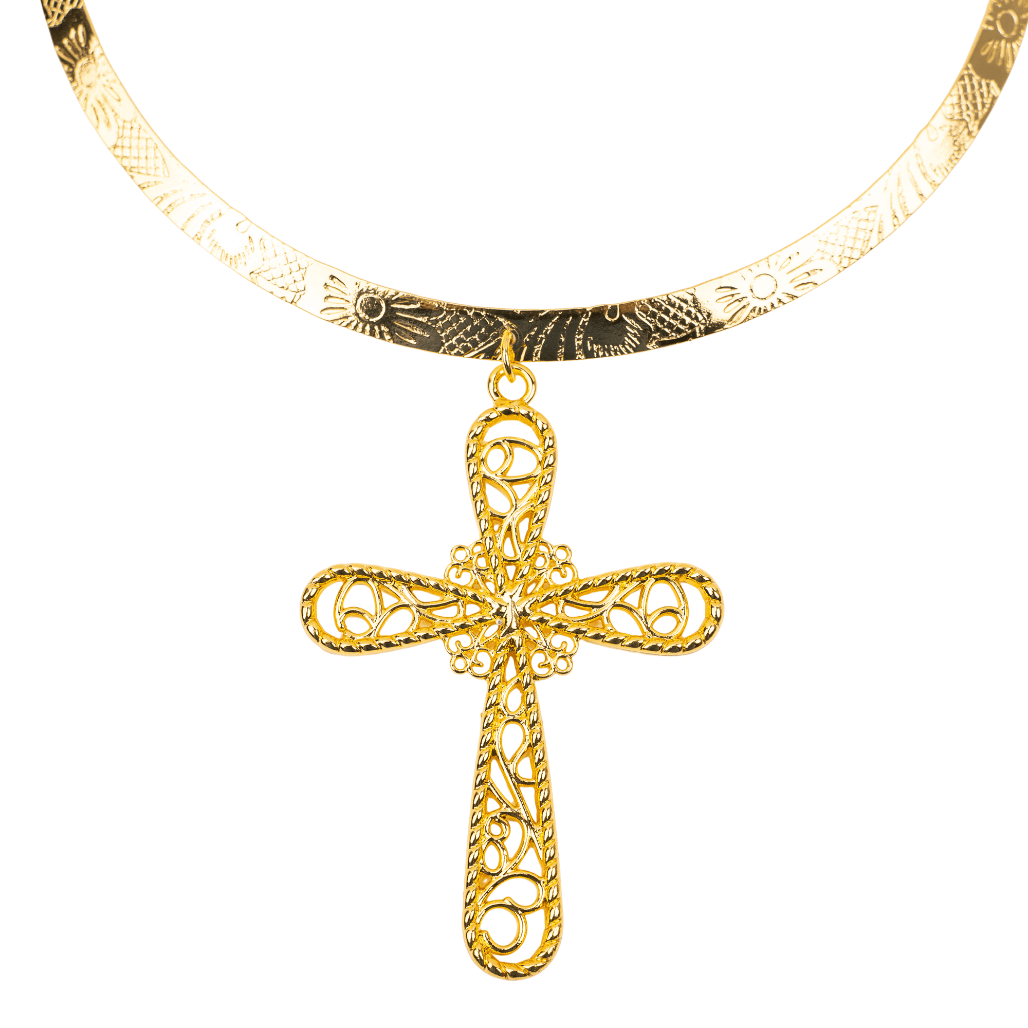 Trinity Cross Filigree Collar Bib,Necklaces, Sassy Jones,