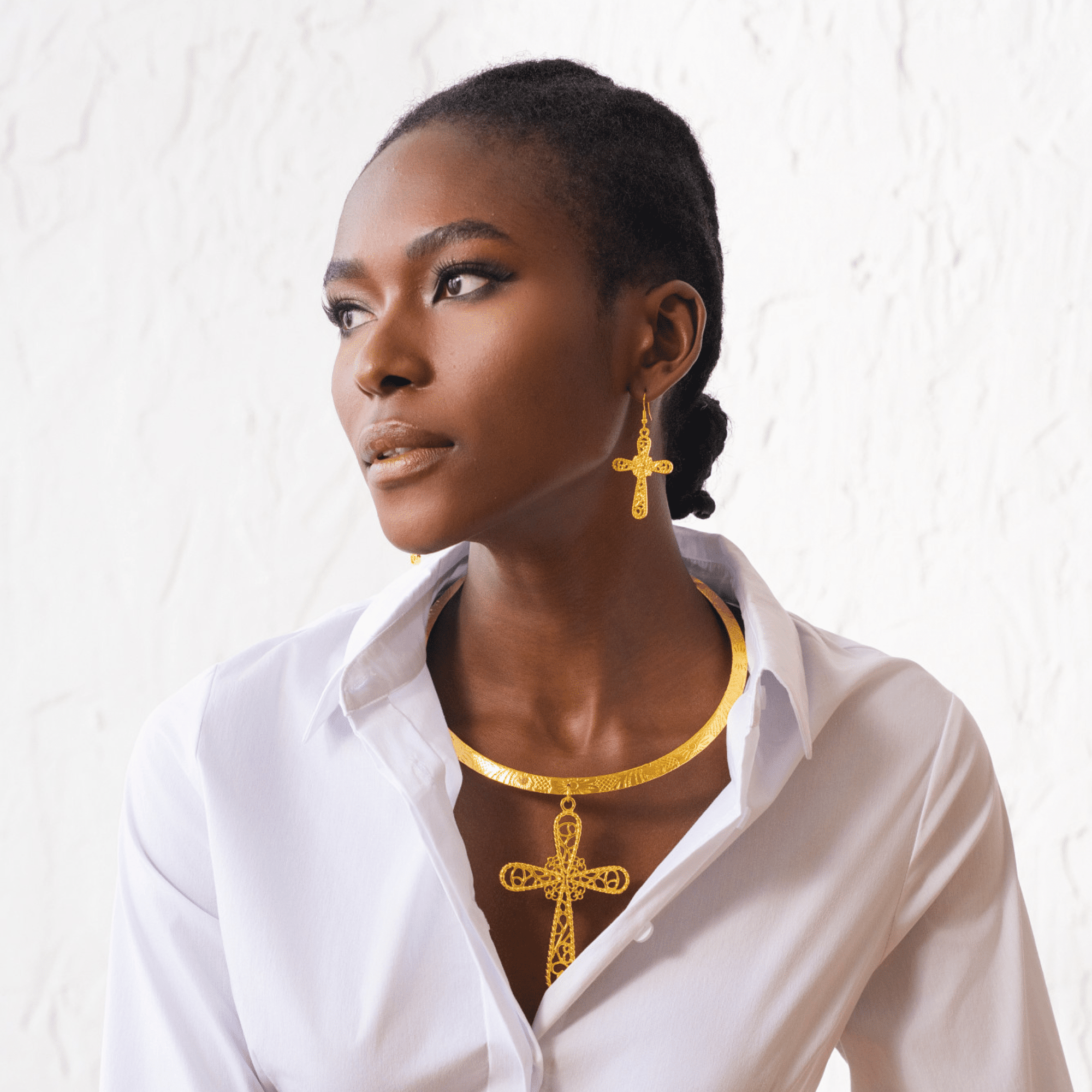 Trinity Cross Filigree Dangles,Necklaces, Sassy Jones,