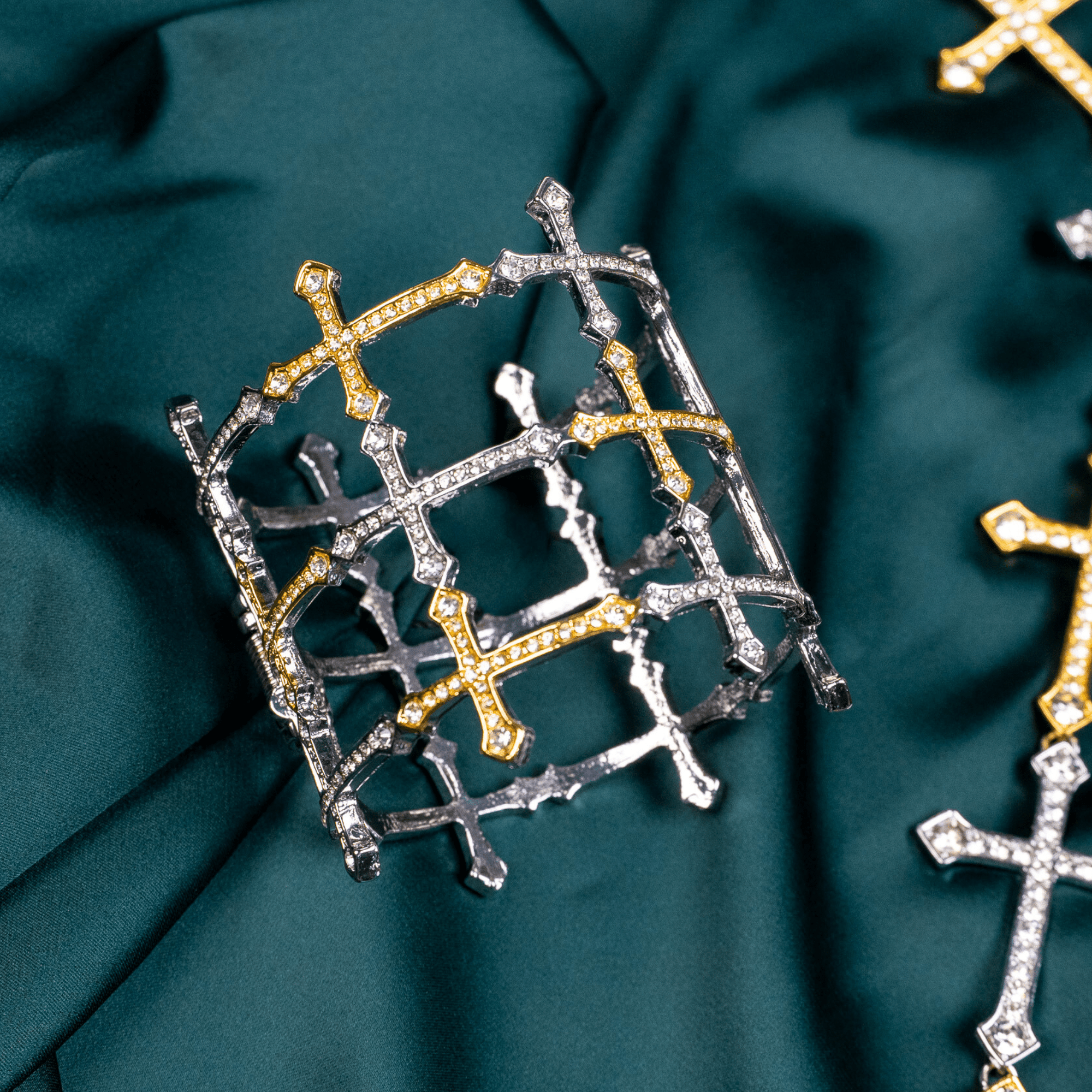 Trinity Cross Sparkling Cuff,Bracelets, Sassy Jones,