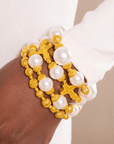 Trinity Cross Stretch Bracelet Stack - Dynasty Pearl,Bracelets, Sassy Jones,