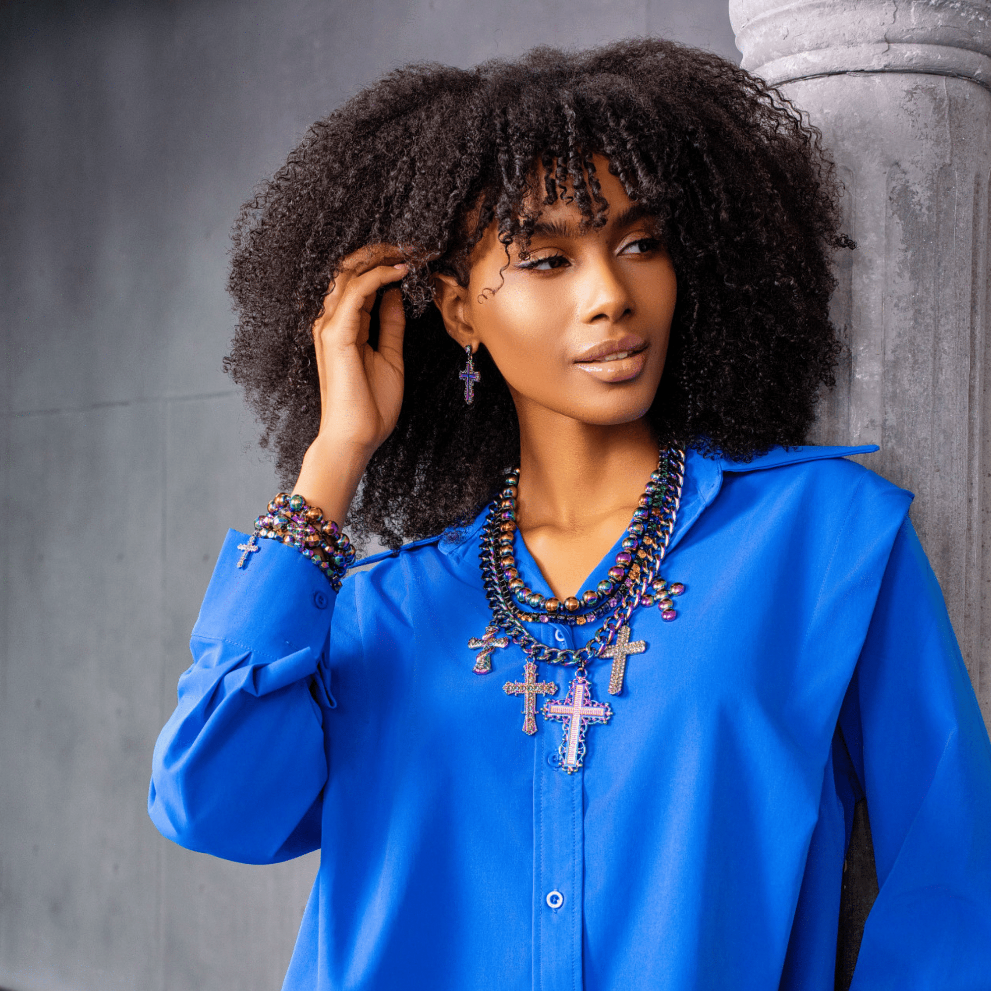 Trinity Crucifix Cross Filigree Drop Earrings - Heaven’s Rainbow,Earrings, Sassy Jones,