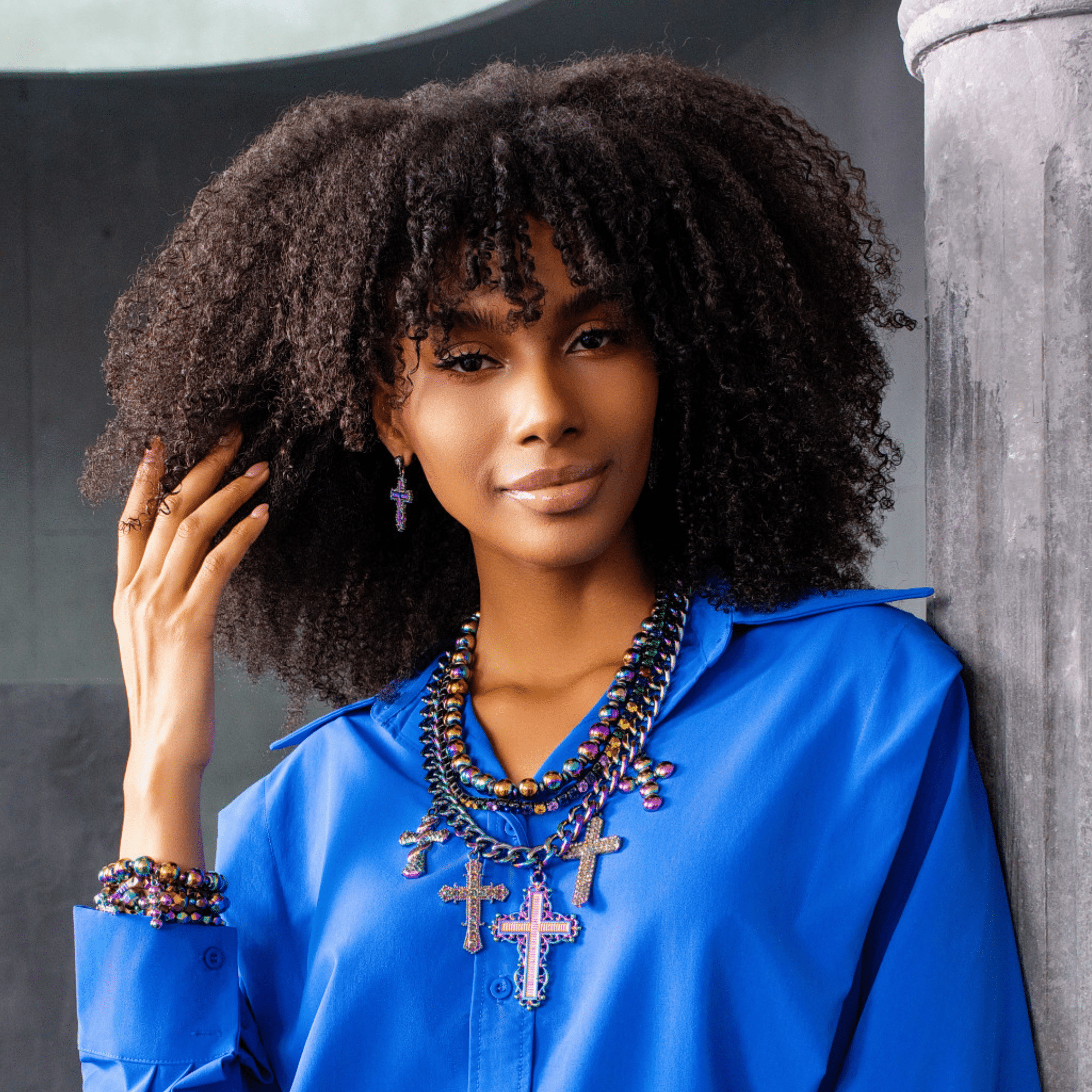 Trinity Crucifix Cross Filigree Drop Earrings - Heaven’s Rainbow,Earrings, Sassy Jones,