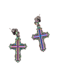 Trinity Crucifix Cross Filigree Drop Earrings - Heaven’s Rainbow,Earrings, Sassy Jones,