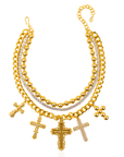 Trinity Crucifix Cross Statement Chain - Gold,Necklaces, Sassy Jones,