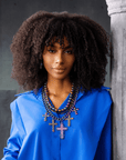 Trinity Crucifix Cross Statement Chain - Heaven’s Rainbow,Necklaces, Sassy Jones,