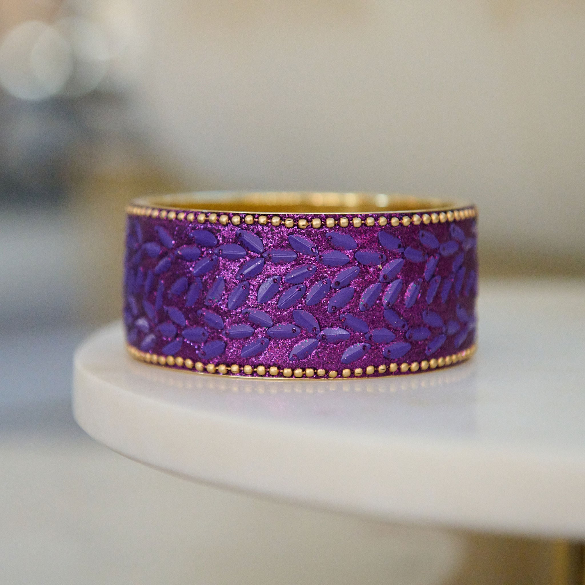 Tyla Party Bangle - Sequin Purple,Bracelets, Sassy Jones,