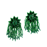 Tyla Party Dangles - Sequin Emerald,Earrings, Sassy Jones,