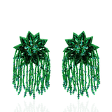 Tyla Party Dangles - Sequin Emerald,Earrings, Sassy Jones,