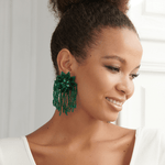 Tyla Party Dangles - Sequin Emerald,Earrings, Sassy Jones,