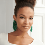 Tyla Party Dangles - Sequin Emerald,Earrings, Sassy Jones,