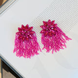 Tyla Party Dangles - Sequin Fuschia,Earrings, Sassy Jones,