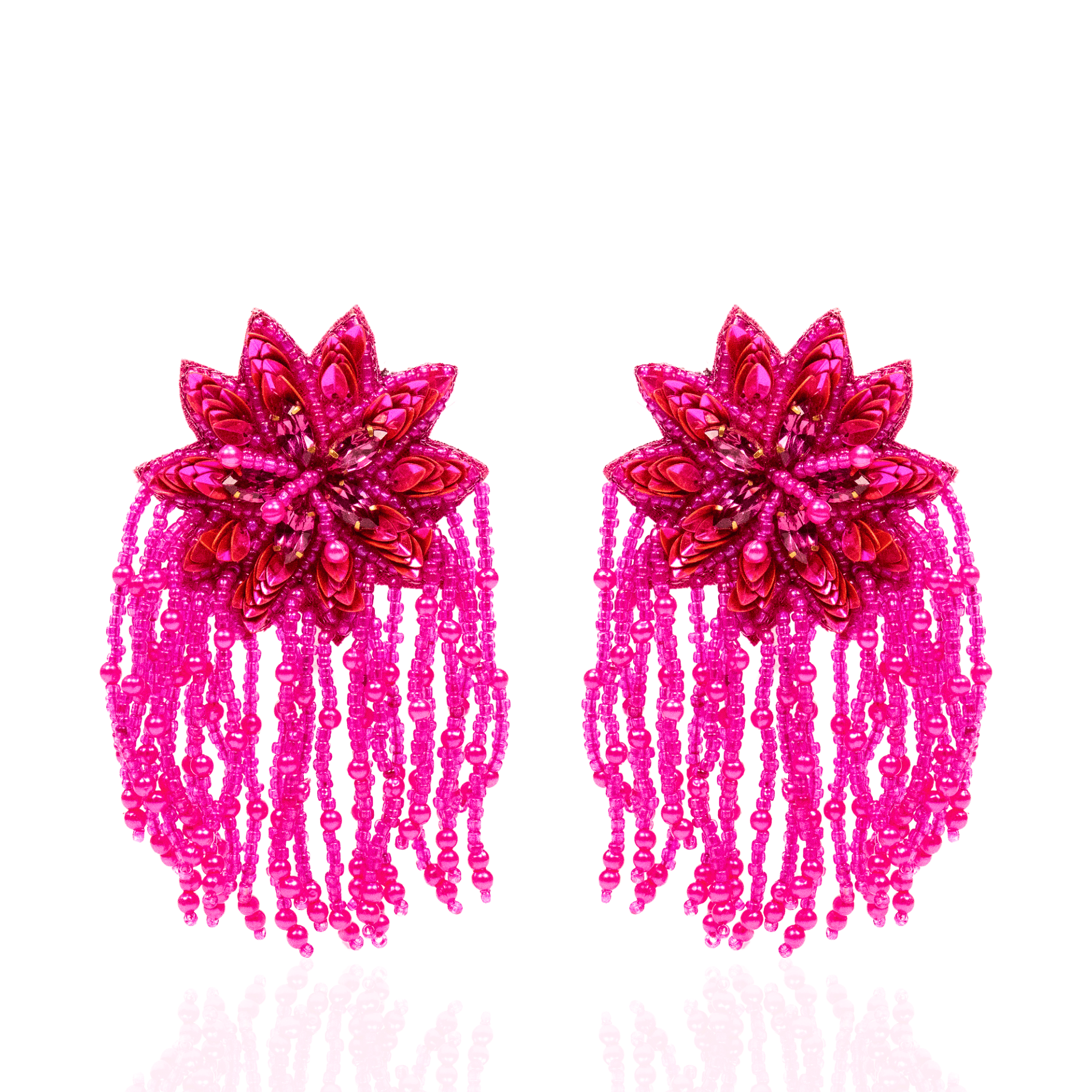 Tyla Party Dangles - Sequin Fuschia,Earrings, Sassy Jones,