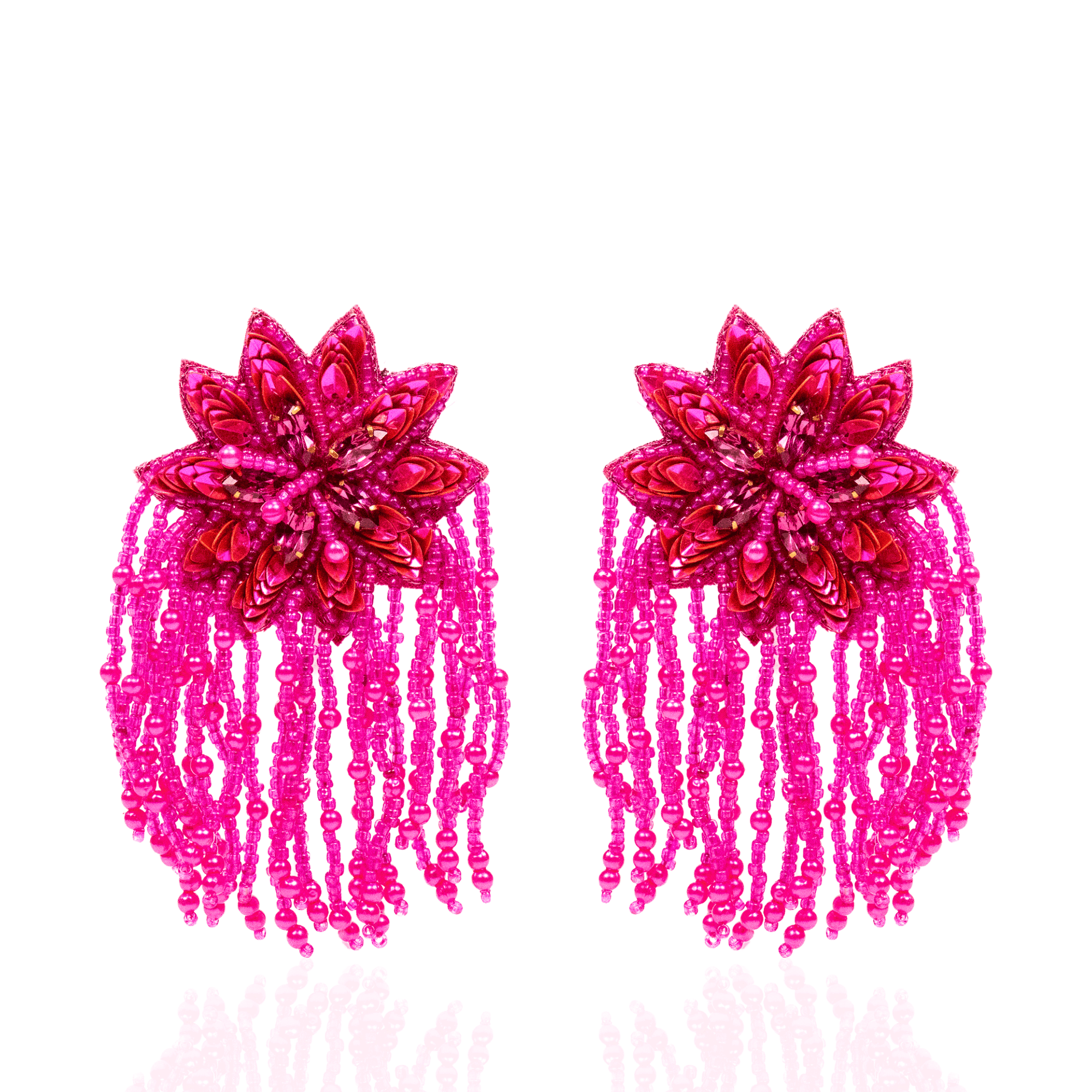 Tyla Party Dangles - Sequin Fuschia,Earrings, Sassy Jones,