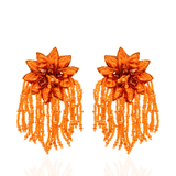 Tyla Party Dangles - Sequin Orange,Earrings, Sassy Jones,