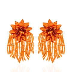 Tyla Party Dangles - Sequin Orange,Earrings, Sassy Jones,