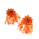 Tyla Party Dangles - Sequin Orange,Earrings, Sassy Jones,