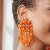 Tyla Party Dangles - Sequin Orange,Earrings, Sassy Jones,