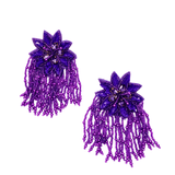 Tyla Party Dangles - Sequin Purple,Earrings, Sassy Jones,