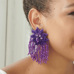 Tyla Party Dangles - Sequin Purple,Earrings, Sassy Jones,