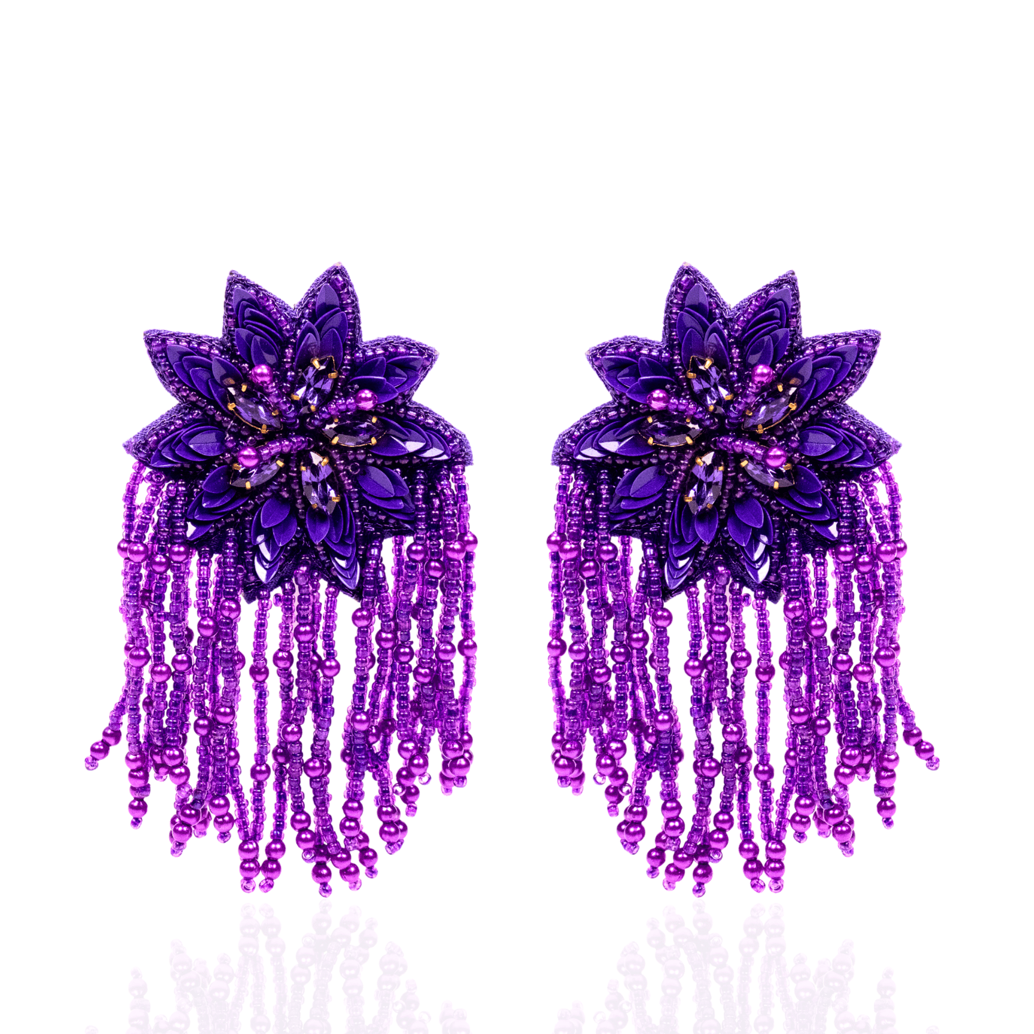 Tyla Party Dangles - Sequin Purple,Earrings, Sassy Jones,