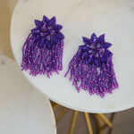 Tyla Party Dangles - Sequin Purple,Earrings, Sassy Jones,