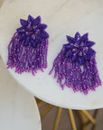 Tyla Party Dangles - Sequin Purple,Earrings, Sassy Jones,